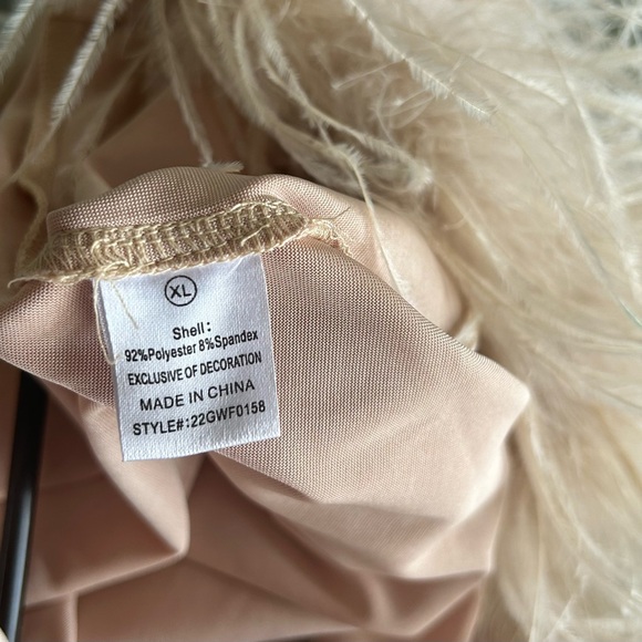 Fashion Nova show stopper, glamours feather bodysuit Never been worn - Picture 6 of 6